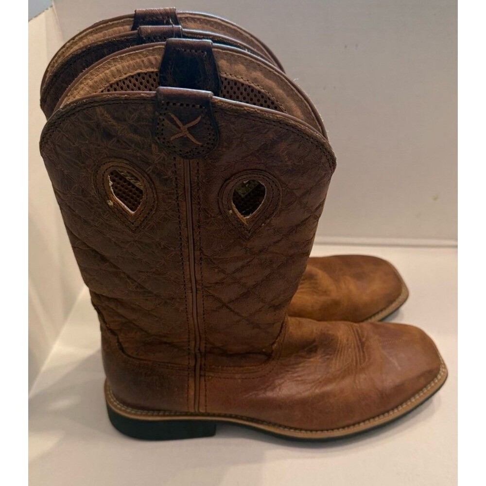 Twisted X Youth Rawhide & Brown Patina Top Hand Western Boots YTH0025 Size 5.5M